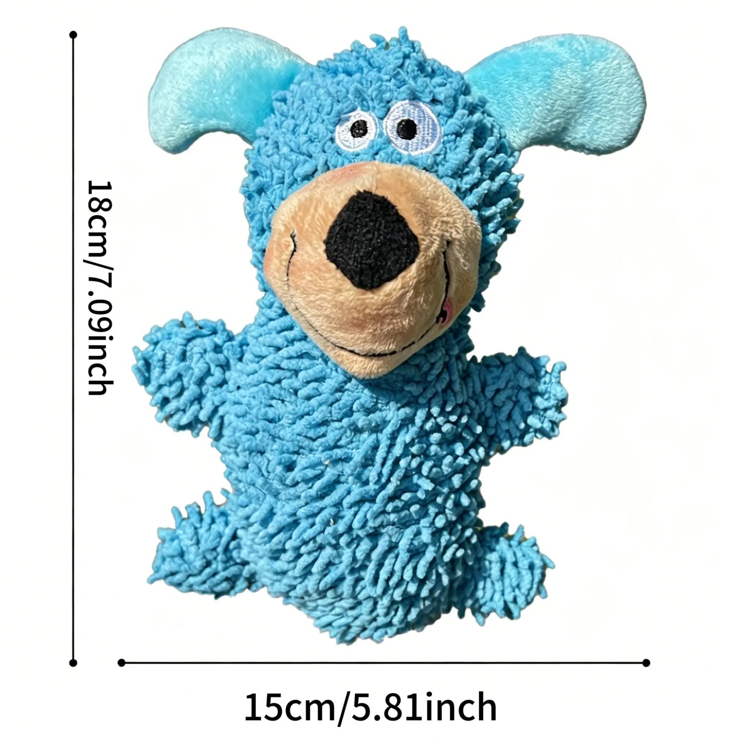 Interactive Plush Squeaky Mop Dog Toy for Small and Medium Dogs - Durable Chew and Teething Toy for Puppies, Promotes Self-Entertainment and Reduces Boredom