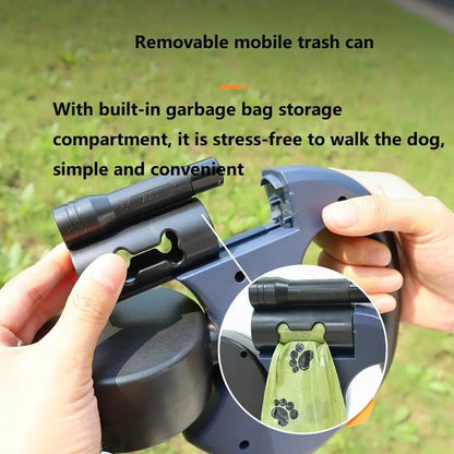 Tangle-Free Dual Dog Leash with 360° Swivel Head – for 2 Medium -Large Dogs (30 Lbs), 10Ft Retractable Leash, Lightweight Anti-Wear Handle, Dogaccessories,Puppy Essentials, No Tangle Leash, Retractable Dual Leash