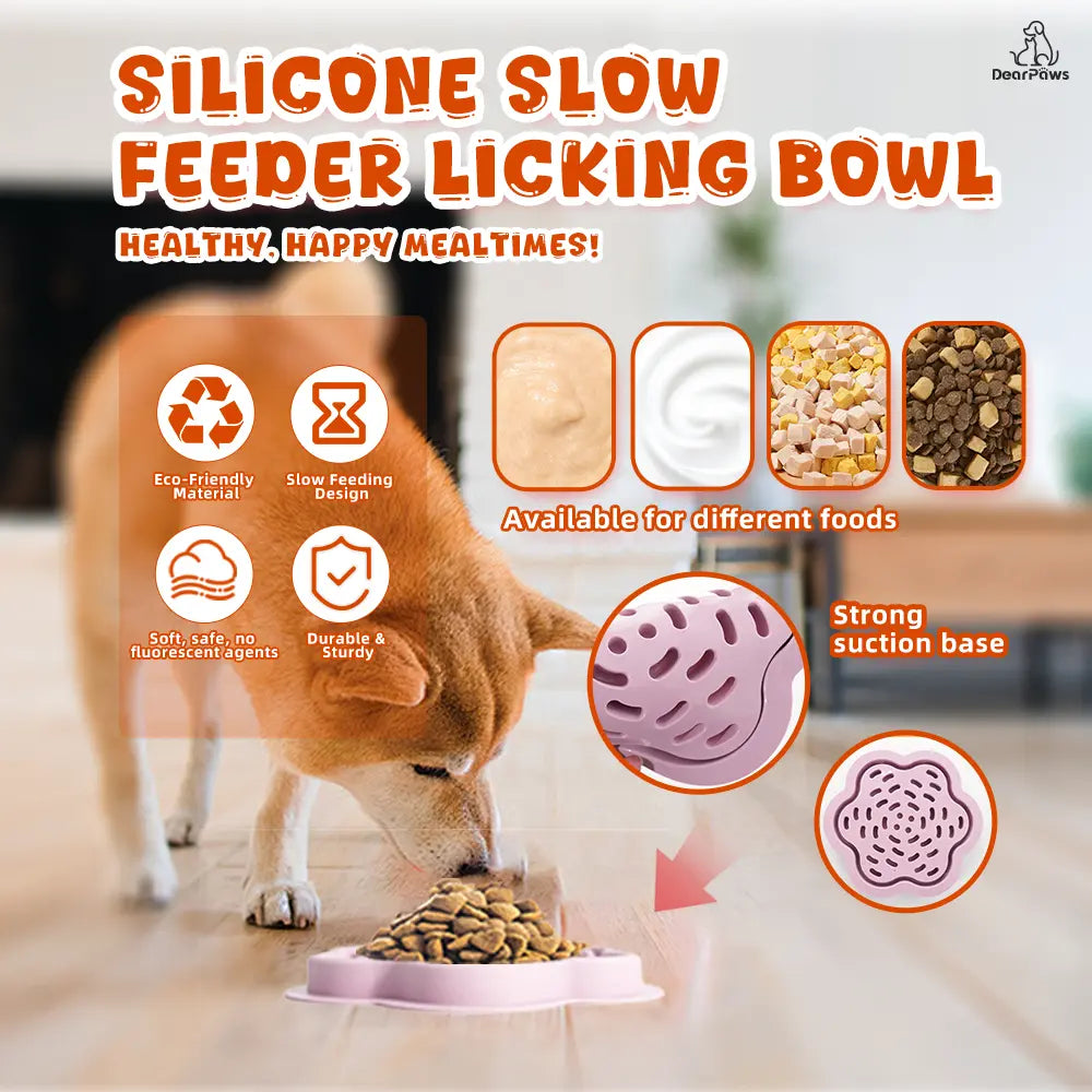 Dearpaws 3-in-1 Interactive Pet Feeding Set for Cats and Dogs - Includes Little Yellow Duck Food Dispenser, Chili Pepper Leaker Toy, and Silicone Slow Feeder Licking Bowl for Healthy Eating