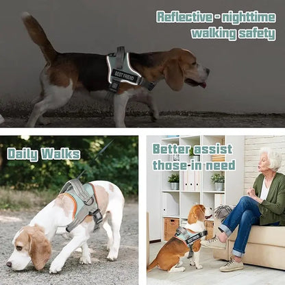 【#Summersale】No Pull Dog Harness Straps, Safety Harnesses for Dogs – Soft Padded Service Vest, Reflective, Adjustable, Easy on & off – Ideal for Walking & Training, Fits Small, Medium & Large Dogs