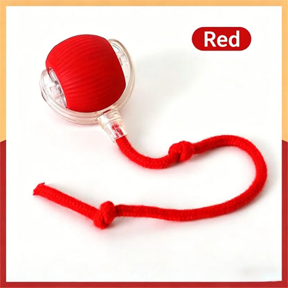 2026 New Smart Automatic Rolling Rubber Ball Cat Toy - USB Rechargeable, Light-Up, Quiet, Bite-Resistant, Wear-Resistant, Non-Toxic, Shatterproof, Plain, Adjustable Mode, Speedy Tail Moving, Universal Fit Interactive Pet Toy (Free Gift Included)