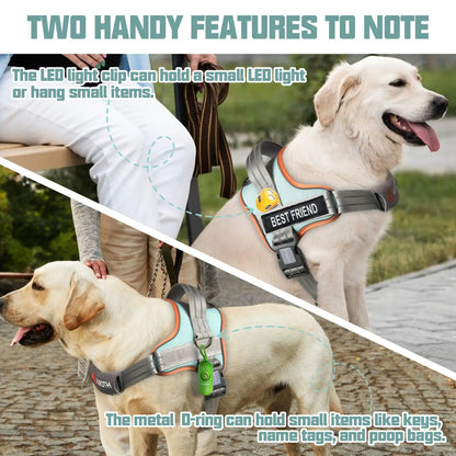 【#Summersale】No Pull Dog Harness Straps, Safety Harnesses for Dogs – Soft Padded Service Vest, Reflective, Adjustable, Easy on & off – Ideal for Walking & Training, Fits Small, Medium & Large Dogs