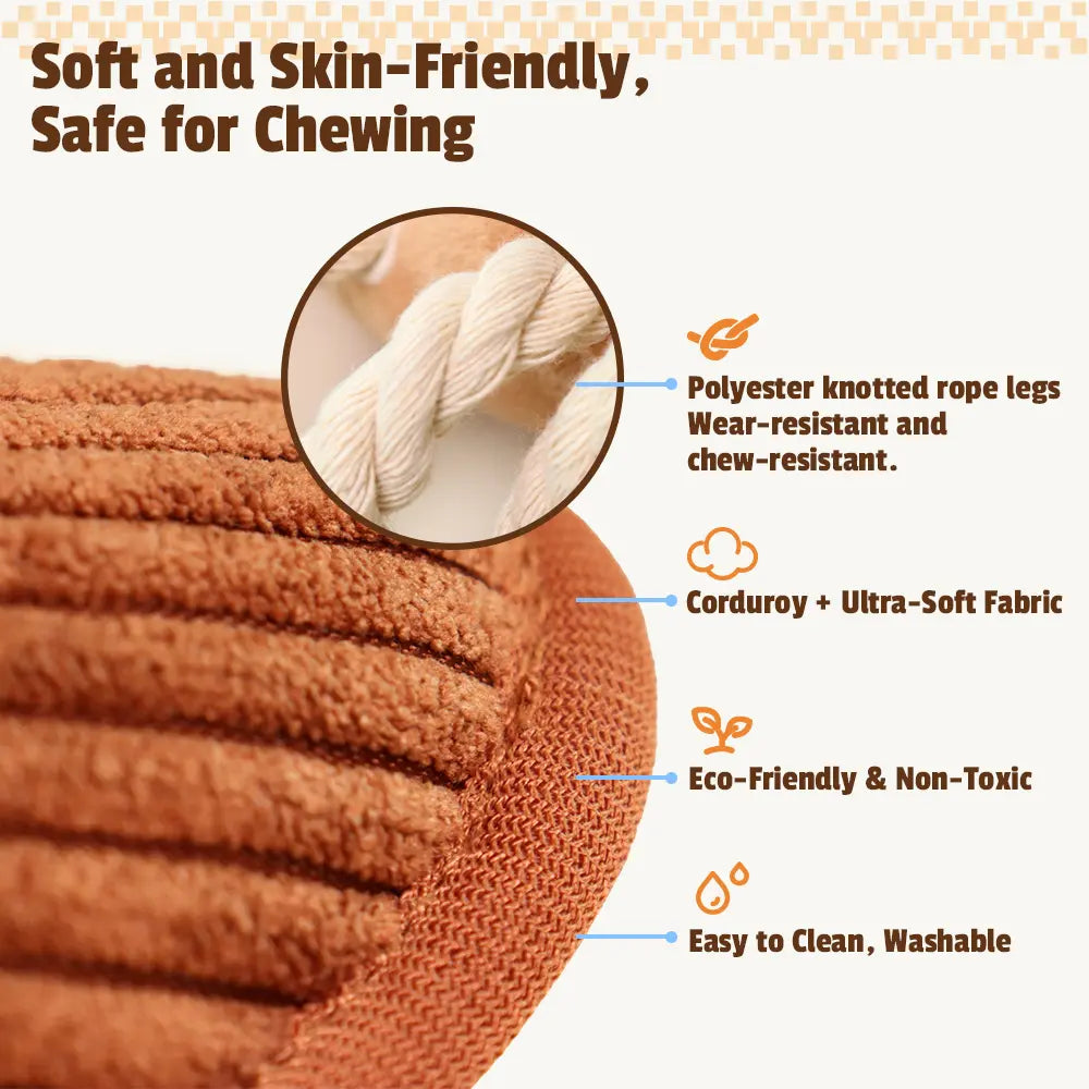 Pet Balloon Cockroach Dog Toy, Interactive Squeaky Plush Chew Toy with Rope Legs, Tug of War Toy for Small Medium Large Dogs, Puppy Enrichment Toy