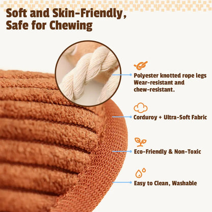 Pet Balloon Cockroach Dog Toy, Interactive Squeaky Plush Chew Toy with Rope Legs, Tug of War Toy for Small Medium Large Dogs, Puppy Enrichment Toy